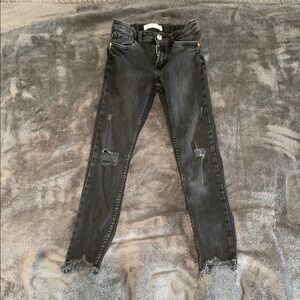 Zara Black Skinny Distressed Jeans